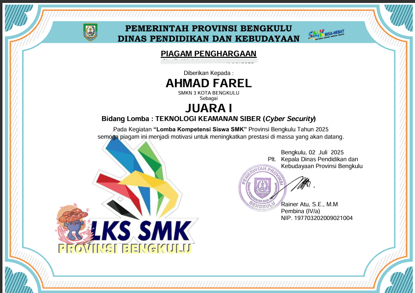 Juara 1 LKS Provinsi